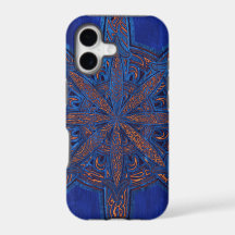 Detailed Tribal Chaos Symbol Gold on Blue