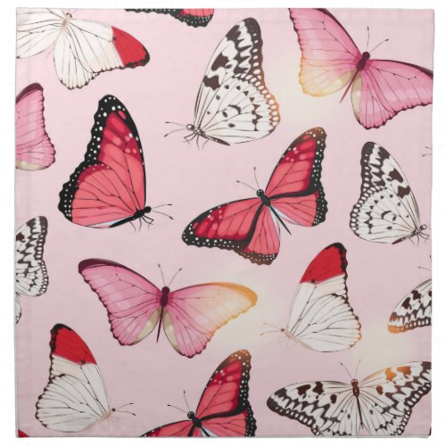 Detailed Tropical Butterfly Vintage Pattern Cloth Napkin