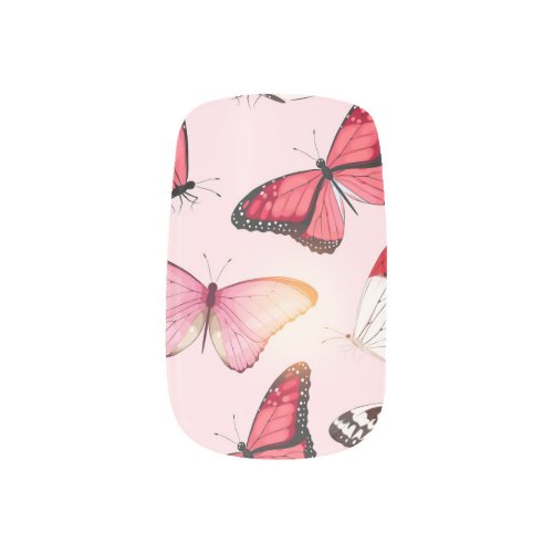 Detailed Tropical Butterfly Vintage Pattern Minx Nail Art