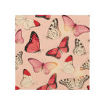 Detailed Tropical Butterfly: Vintage Pattern Wood Wall Art