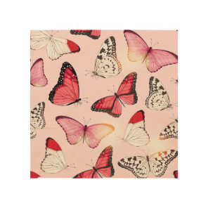 Detailed Tropical Butterfly: Vintage Pattern Wood Wall Art