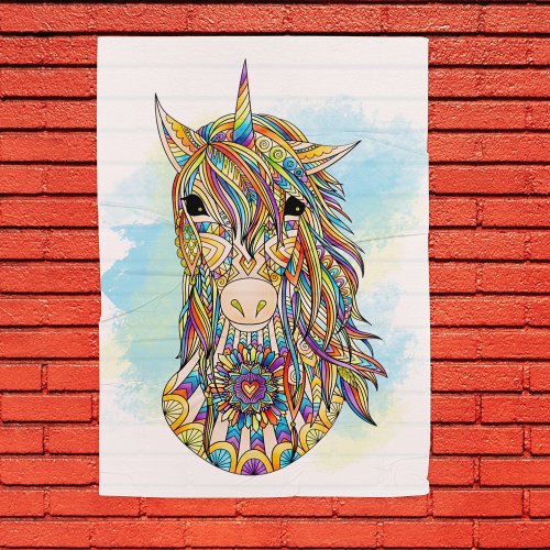 Detailed Unicorn Large Coloring Poster