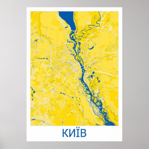 Detailed vector map of Kyiv Poster