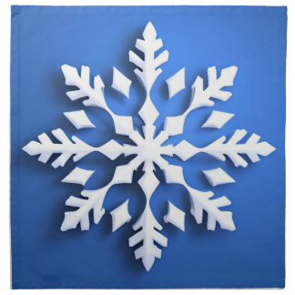 Detailed White Snowflake Design Cloth Napkin