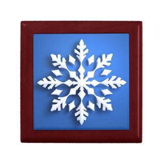 Detailed White Snowflake Design Gift Box
