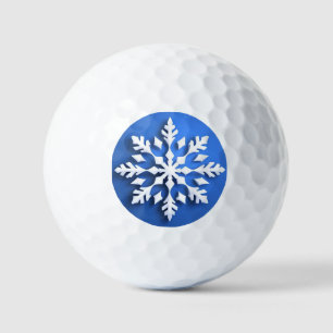 Detailed White Snowflake Design Golf Balls