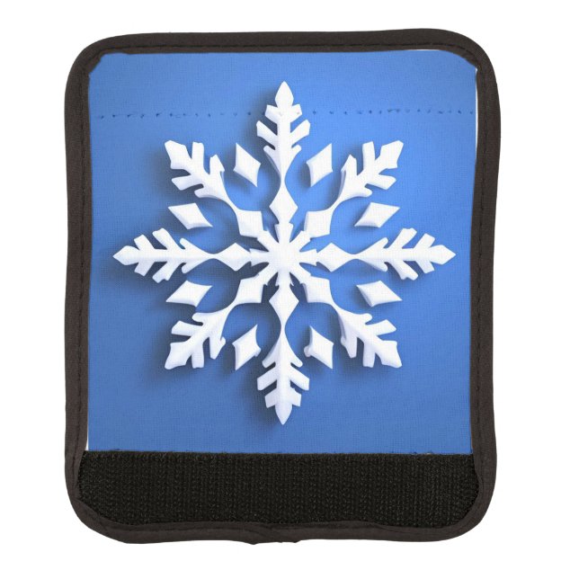Detailed White Snowflake Design Luggage Handle Wrap (Front)