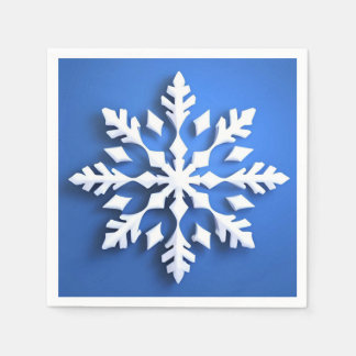 Detailed White Snowflake Design Napkins
