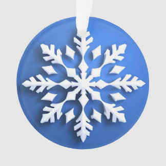 Detailed White Snowflake Design Ornament