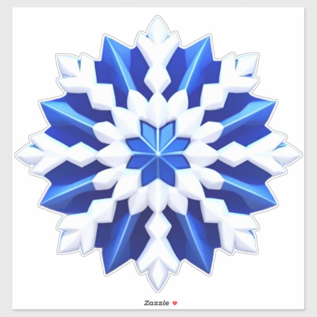 Detailed White Snowflake Design Sticker (Sheet)