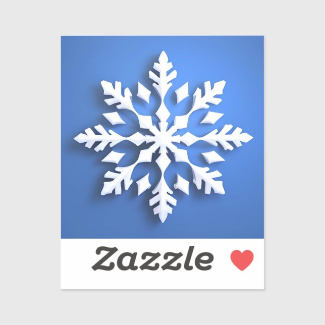Detailed White Snowflake Design Sticker (Sheet)