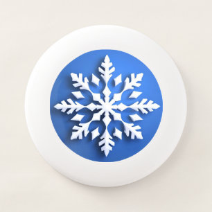 Detailed White Snowflake Design Wham-O Frisbee