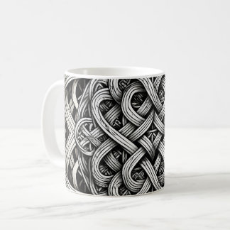 Detaillierte Schwarz-Weißer keltischer Knoten 0001 Coffee Mug
