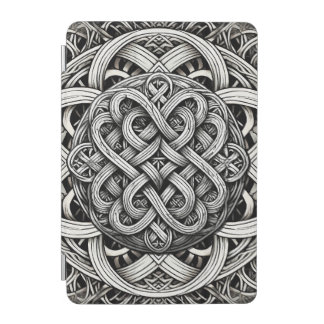 Detaillierte Schwarz-Weißer keltischer Knoten 0001 iPad Mini Cover