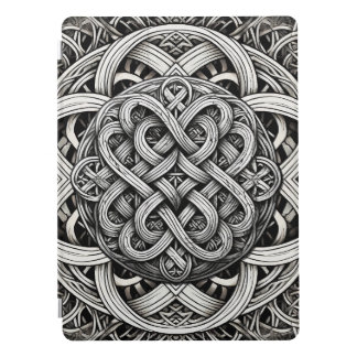 Detaillierte Schwarz-Weißer keltischer Knoten 0001 iPad Pro Cover