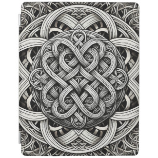 Detaillierte Schwarz-Weißer keltischer Knoten 0001 iPad Smart Cover