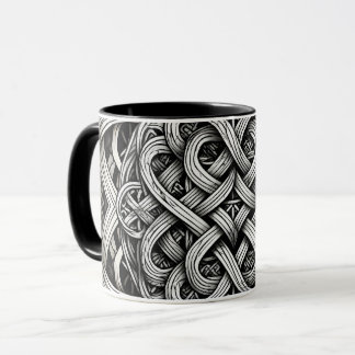 Detaillierte Schwarz-Weißer keltischer Knoten 0001 Mug