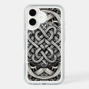 Detaillierte Schwarz-Weißer keltischer Knoten 0001 iPhone 16 Case
