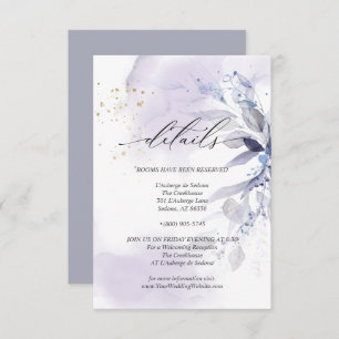 Details 3 Elegant Violet Watercolor Foliage Invitation