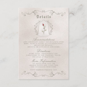 DETAILS CARD Elegant Red Rose of Beauty Wedding