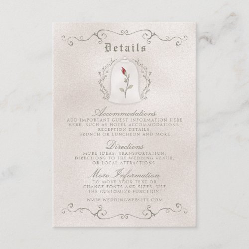 DETAILS CARD  Elegant Red Rose of Beauty Wedding