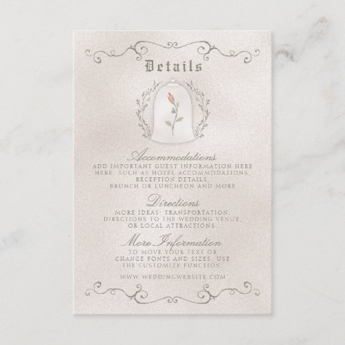 DETAILS CARD  Elegant Rose of Beauty Wedding