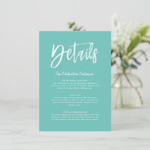 Details Card Mint Green Script