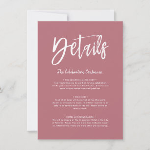 Details Card Solid Rose Gold Color Script