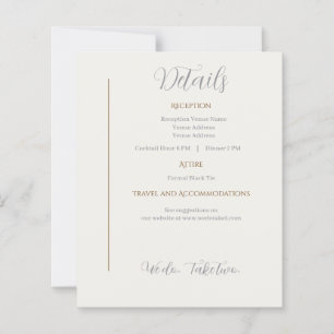 Details Card We do Take Two Second wedding