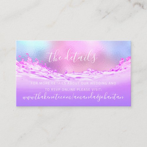 Details Card Website Wedding Purple Pink Waves