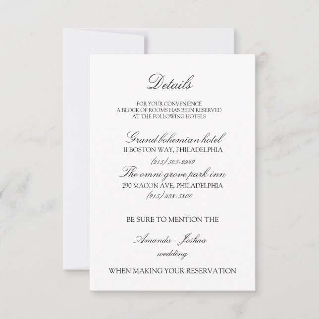  details card wedding invitation bundle (Front)