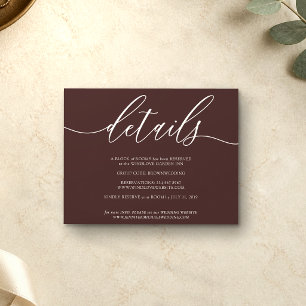 Details Chocolate Brown Simple RSVP Card