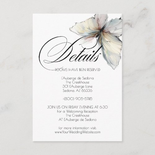 Details Elegant Abstract Ink Pastel Butterflies Enclosure Card