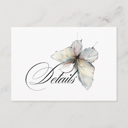 Details Elegant Abstract Ink Pastel Butterflies Enclosure Card
