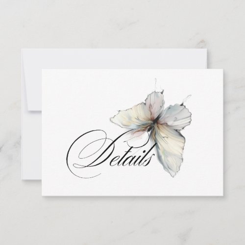Details Elegant Abstract Ink Pastel Butterflies Invitation