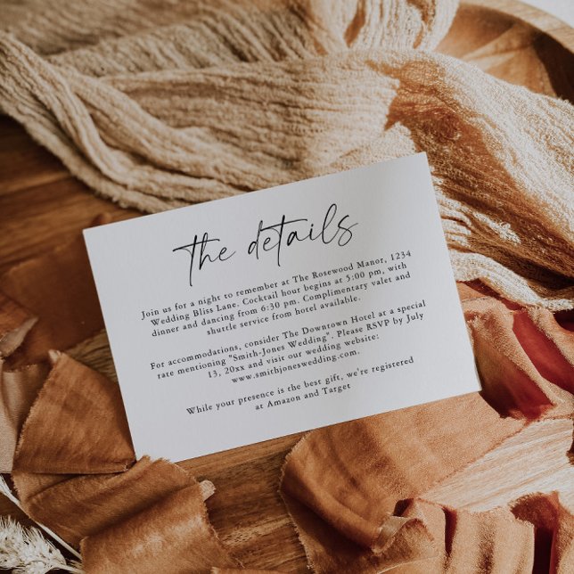 Details Enclosure Card | Modern Wedding Stationery (Creator Uploaded)