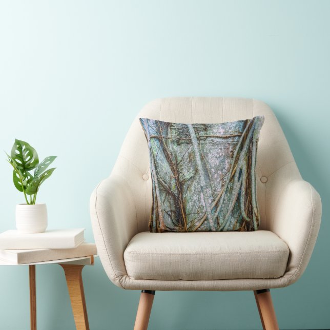 Details of a Florida Strangler Fig Throw Pillow (Chair)