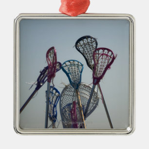 Details of Lacrosse game Metal Ornament