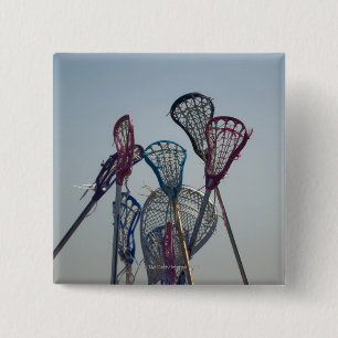 Details of Lacrosse game Pinback Button