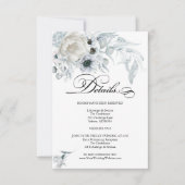 DETAILS | Pastel  Dusty Blue Flowers Invitation (Front)