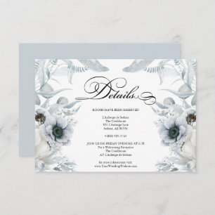 DETAILS Pastel Dusty Blue Flowers Invitation