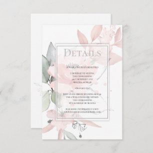 DETAILS Pink Blush Watercolor Roses Invitation