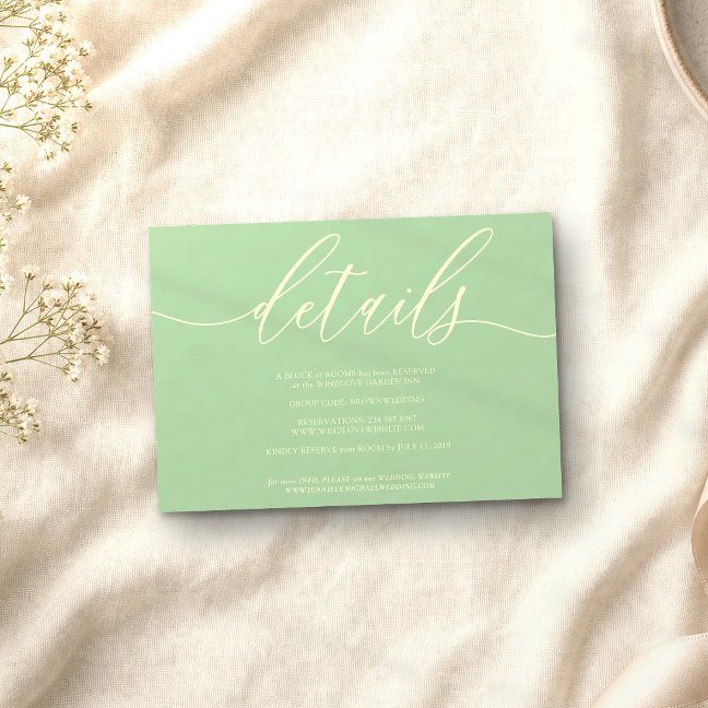 Details Pistachio & Cream Simple RSVP Card