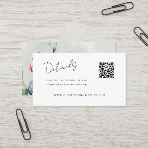 Details QR Code tulips spring website Business Card