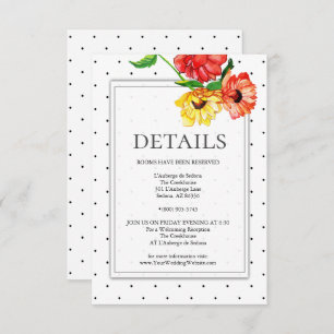 DETAILS Red and Yellow Floral Spray Invitation