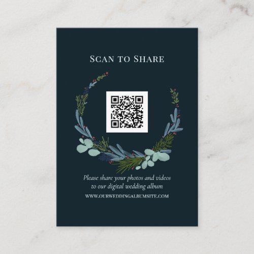 DetailsScan to Share Boho Wreath Wedding Enclosure Card