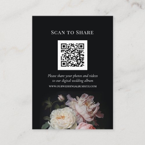 DetailsScan to Share Pink Rose Moody Wedding Enclosure Card