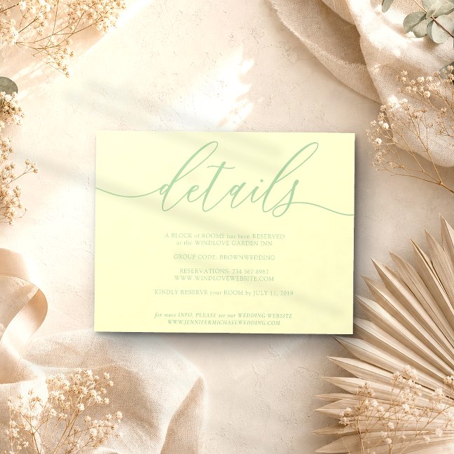 Details Signature Simple Pistachio & Cream RSVP Card