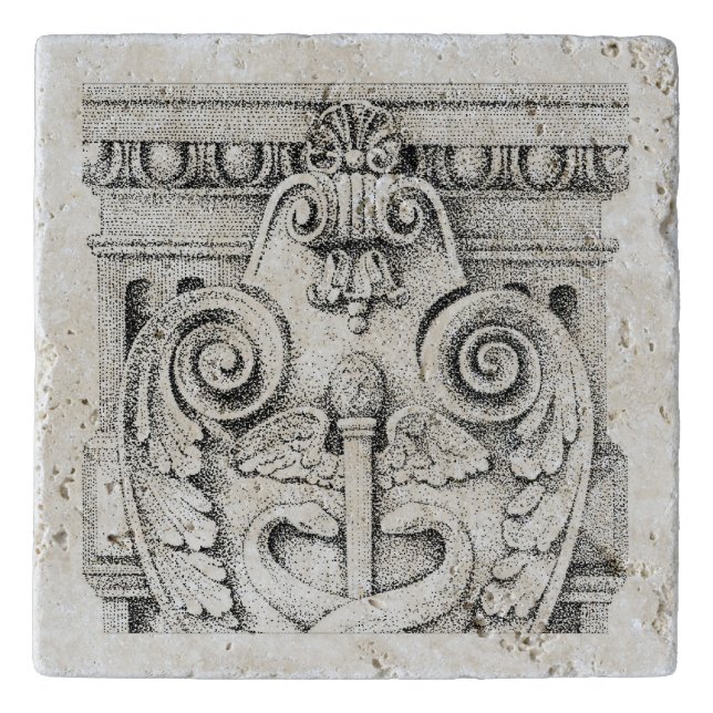 DETAILS Travertine Stone Trivet (Front)