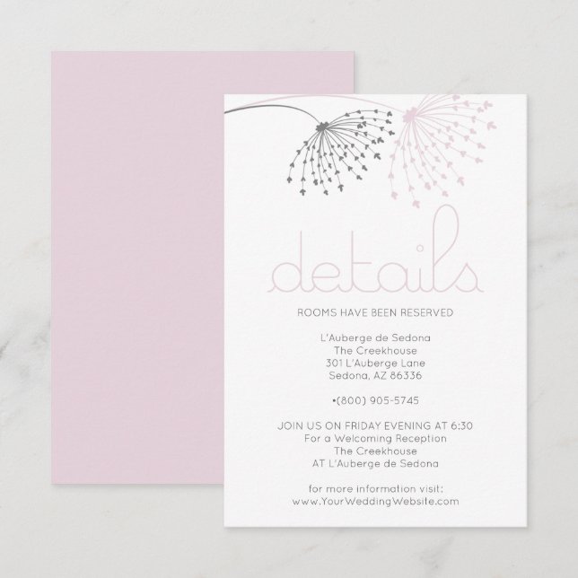 DETAILS | Whimsical Blush Pink Doodle Flowers Invitation (Front/Back)